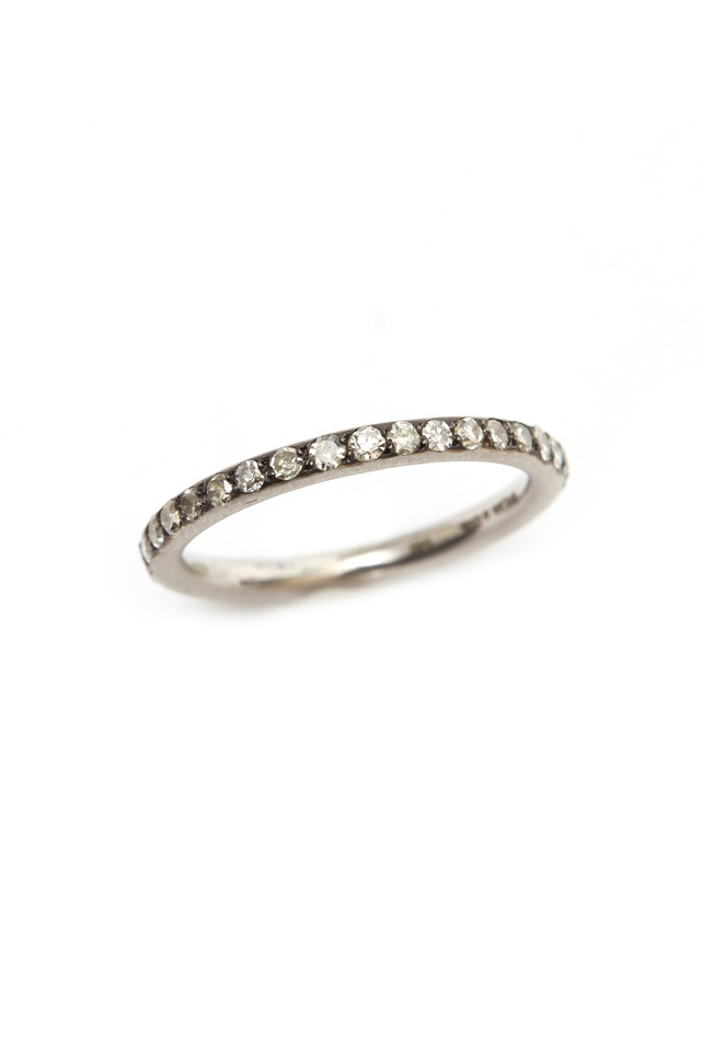 White Gold Rough Diamond Stack Ring