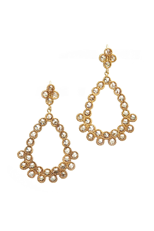 Carmen Gold Rose-Cut Diamond Chandelier Earrings