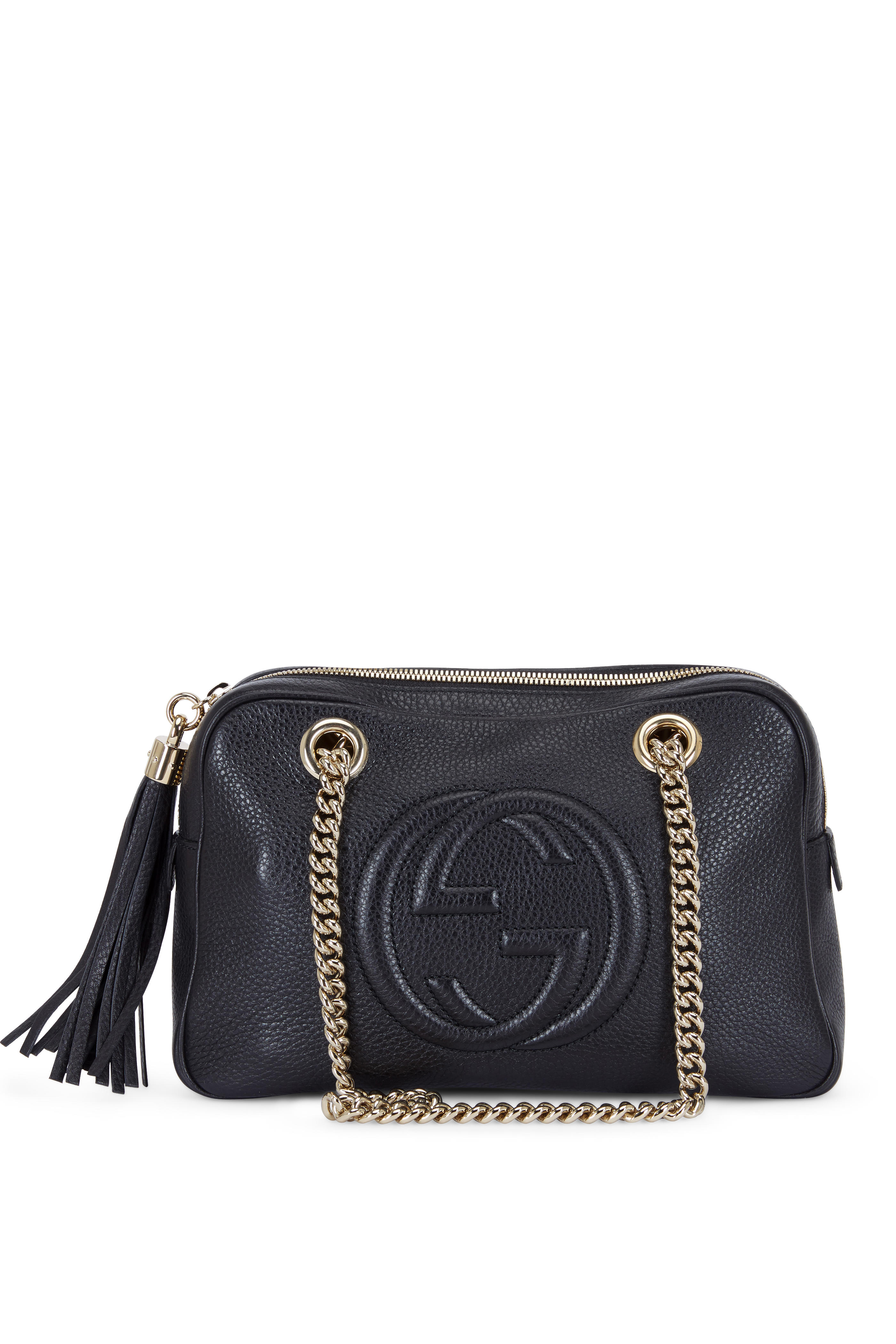 gucci soho black leather shoulder bag