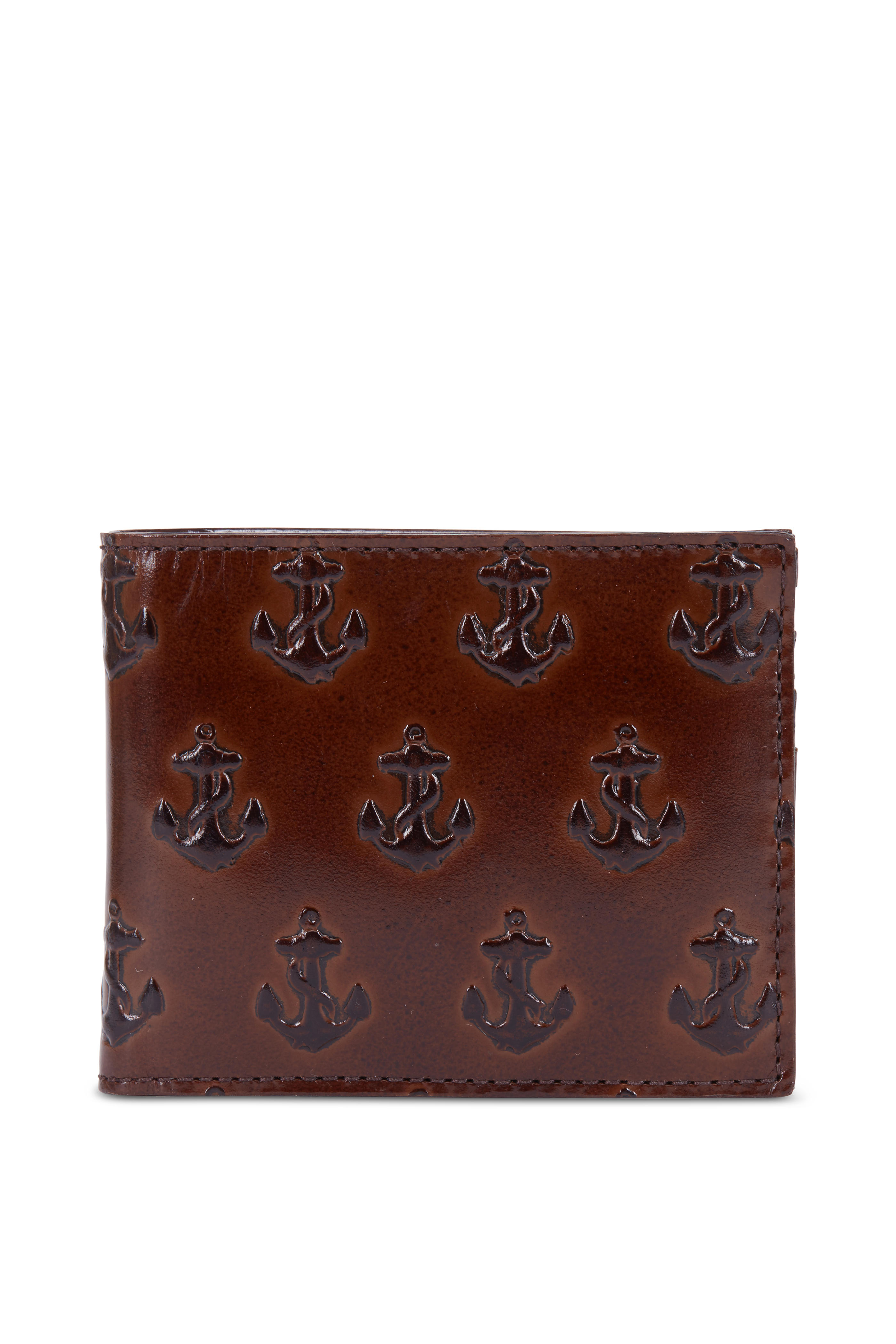 Jack Spade Chocolate Leather Anchor Embossed Wallet
