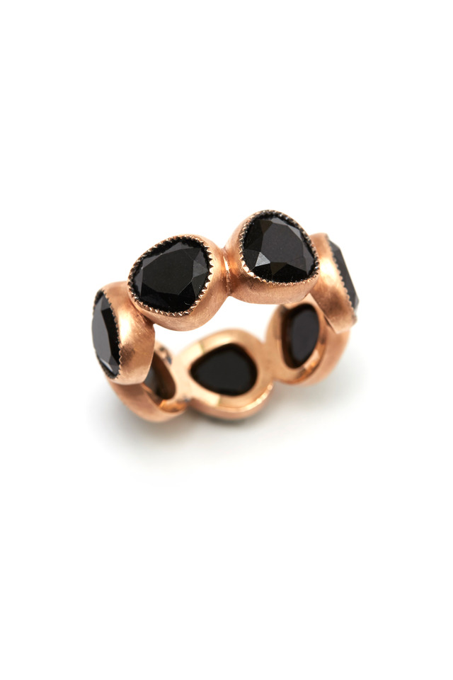 Rose Gold Black Jade Band