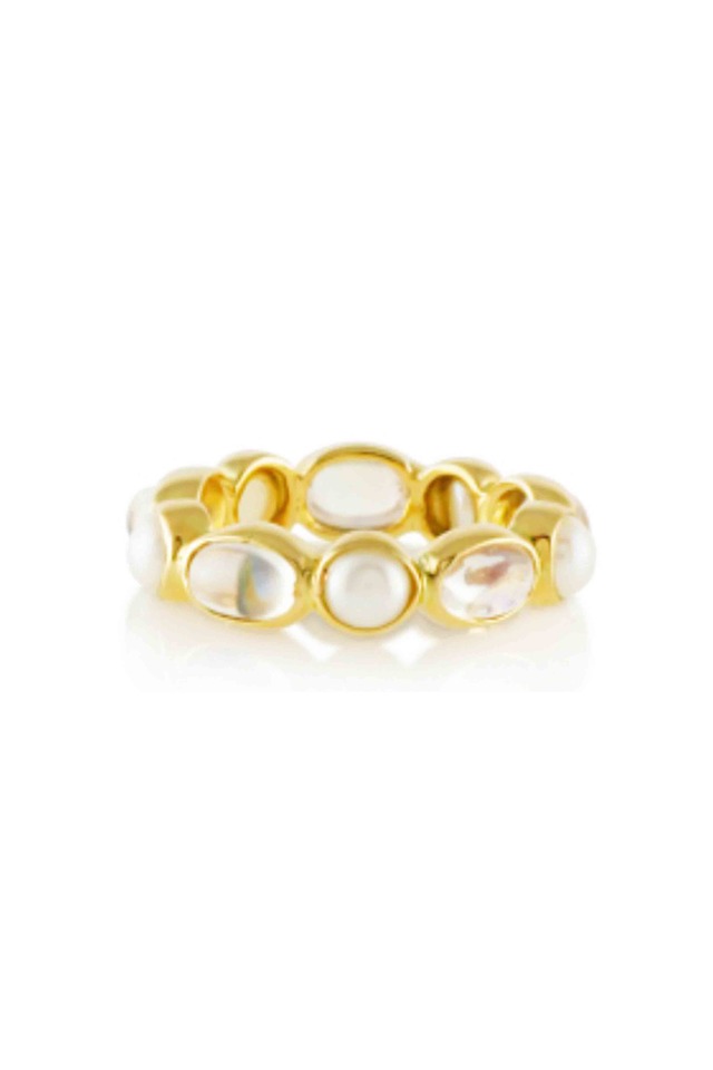 Pearl And Moonstone Golden Ring