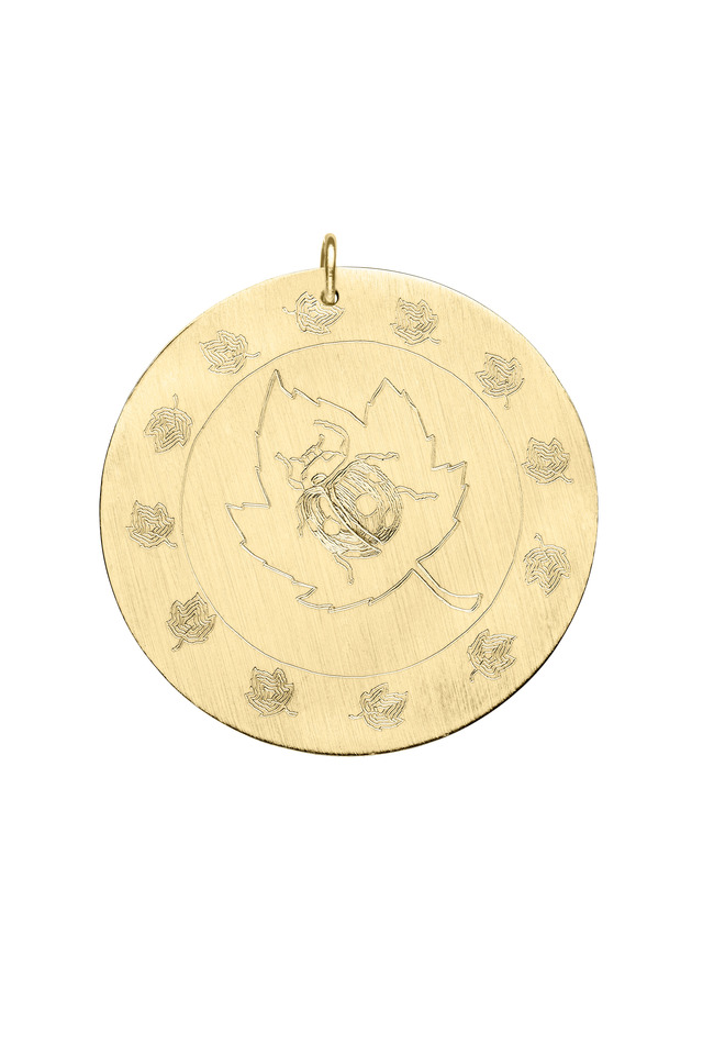 Yellow Gold Engraved Ladybug Charm