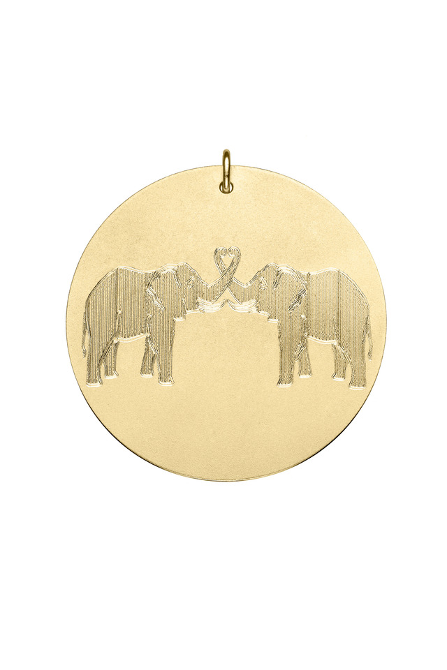 Yellow Gold Elephant Charm Pendant