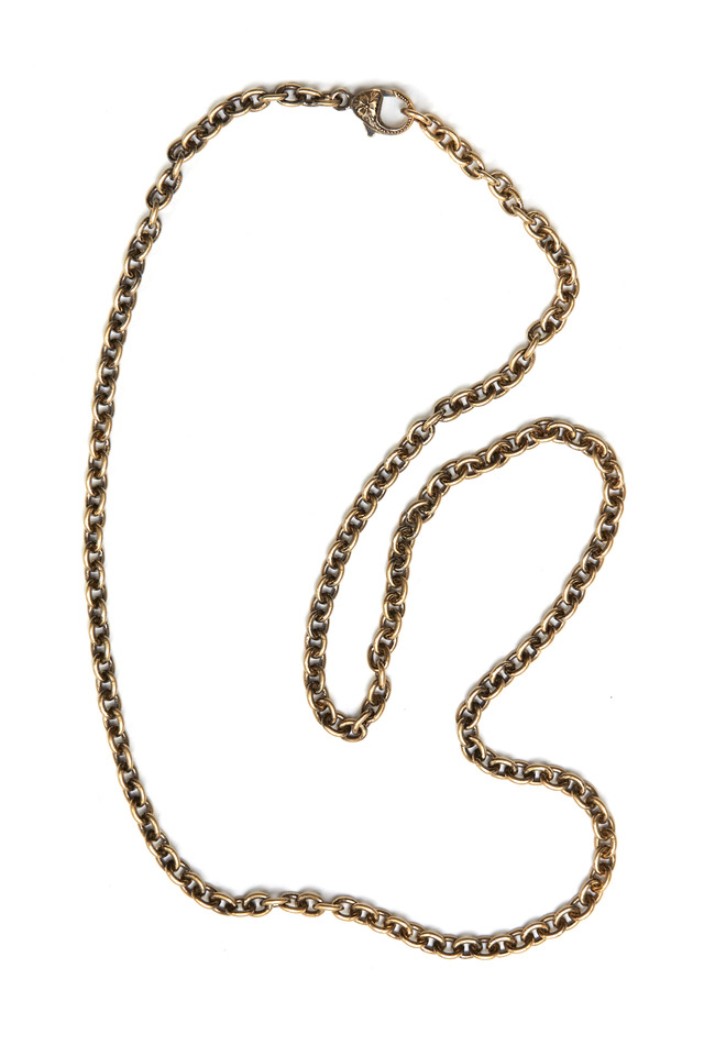 Yellow Gold Rolo Chain Link Necklace