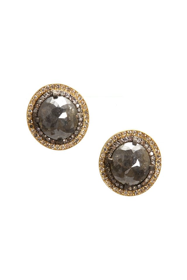 Yellow Gold Rough Diamond Earrings