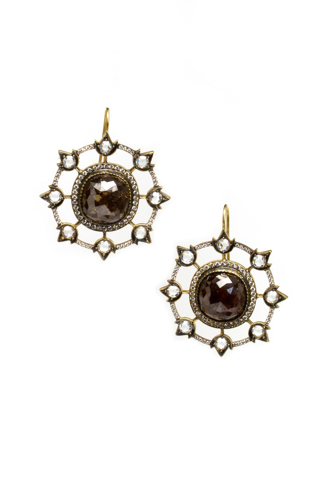 Gold Diamond Webb Earrings