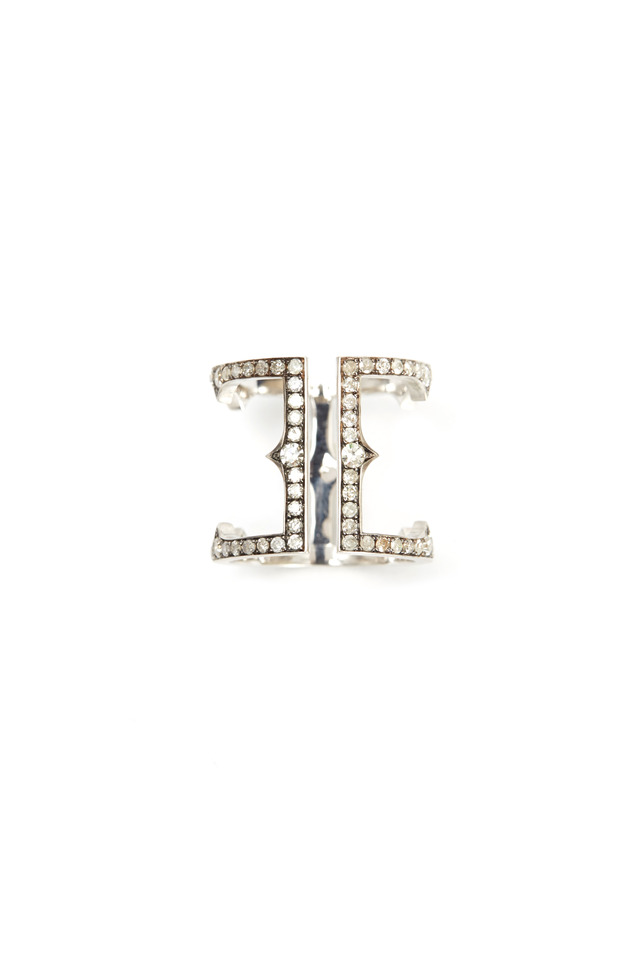 White Gold Diamond Cage Ring