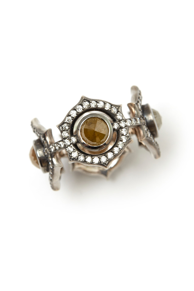 White Gold Rough Diamond Ring