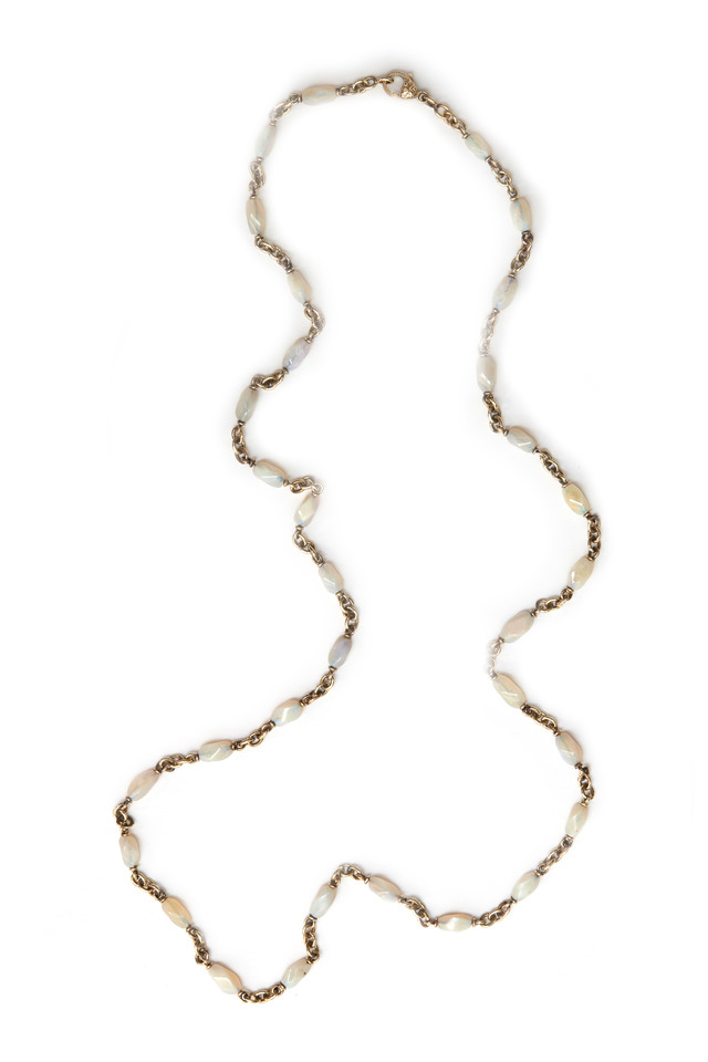 Yellow Gold Opal Necklace
