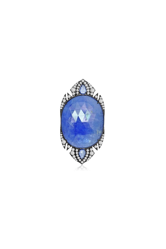 Tanzanite Sapphire Diamond Ring