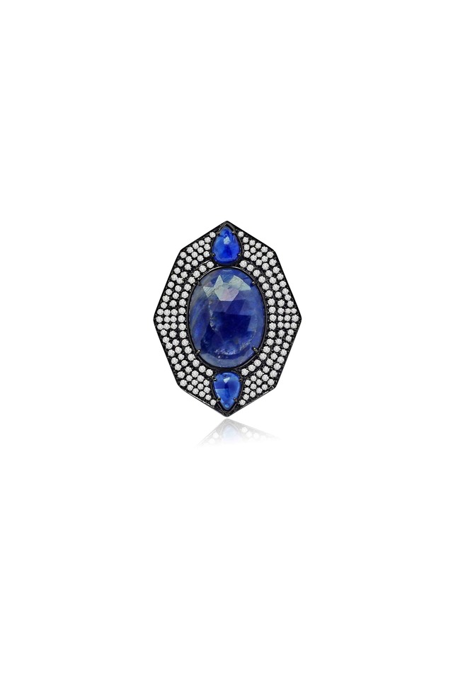 Blue Sapphire Diamond Ring