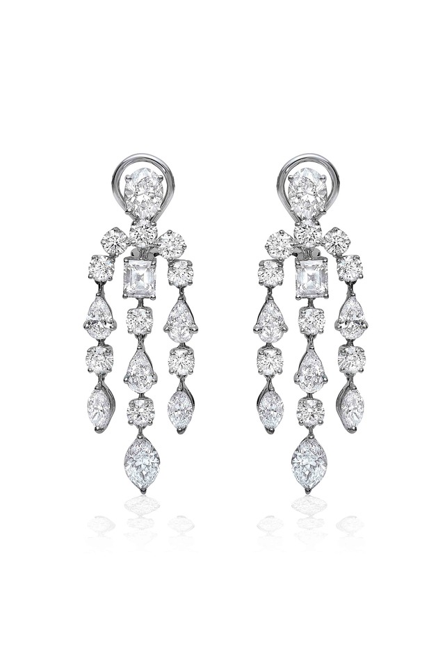 White Diamond Chandelier Earrings