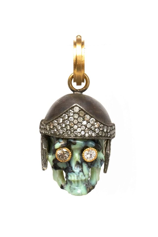 Gold & Silver Turquoise Diamond Spartacus Pendant