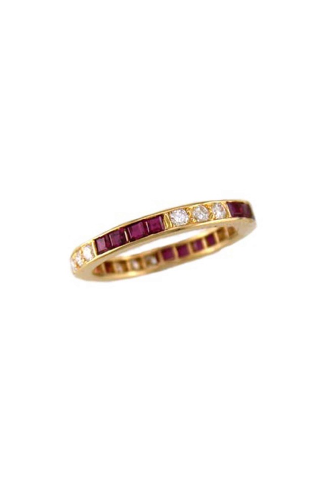 Gold Ruby & Diamond Guard Ring