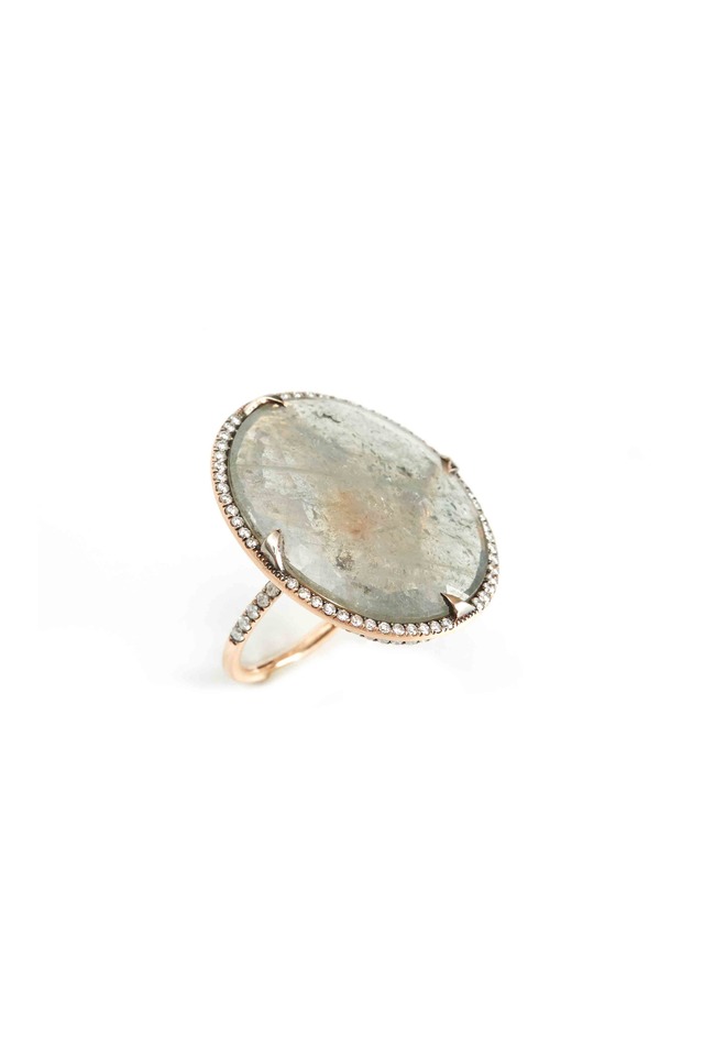 Large Rose Gold Oval Sapphire & Diamond Ring