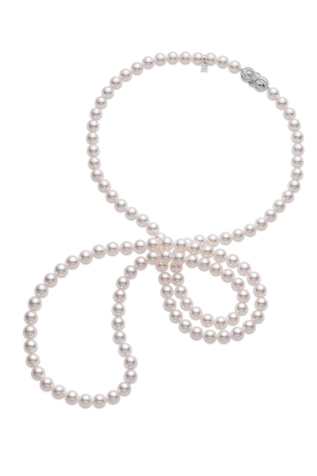 White Gold Diamond Akoya Pearl Necklace