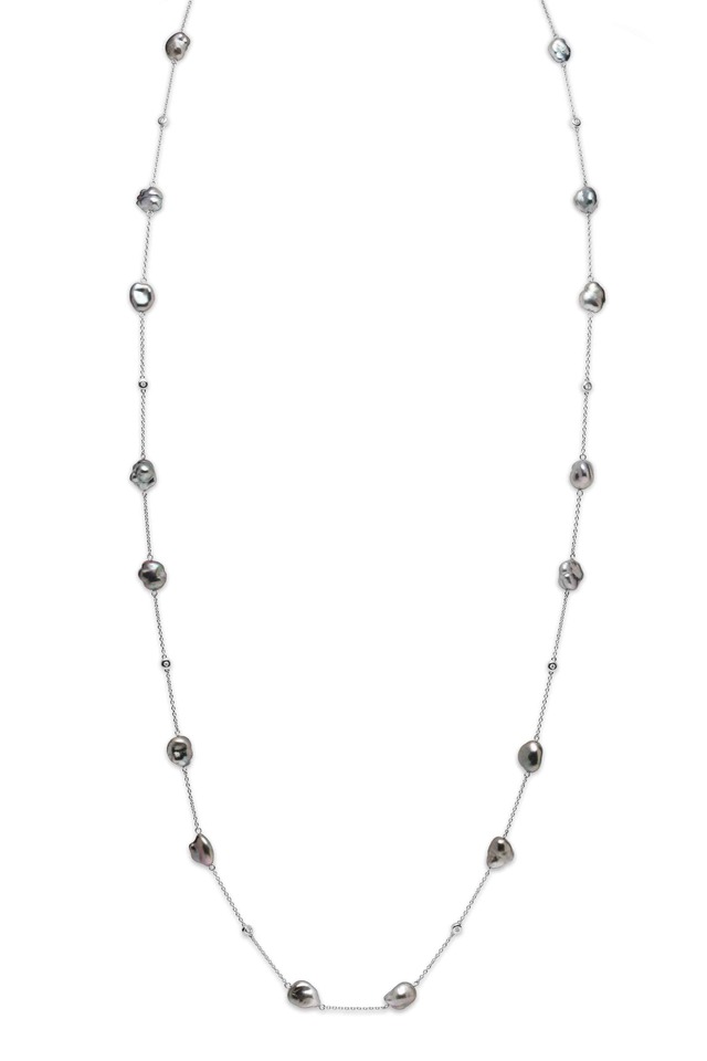 Forever White Gold Black South Sea Pearl Necklace