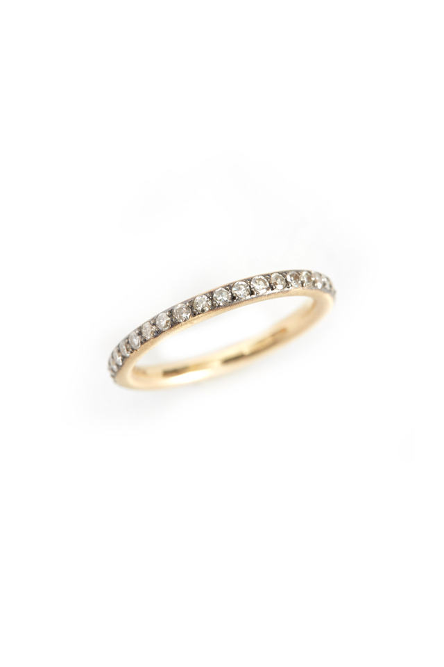 14K Yellow Gold Gray Diamond Band