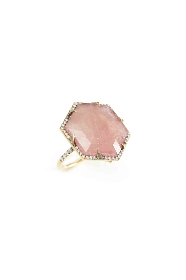 Gold Pink Sapphire & Diamond Ring