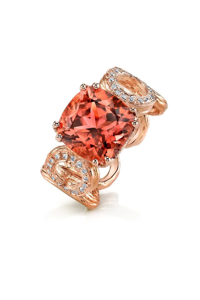 18K Rose Gold Tourmaline & Diamond Arbor Band