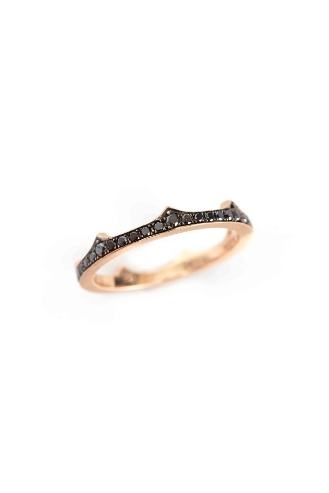 Rose Gold & Black Diamond Crown Band