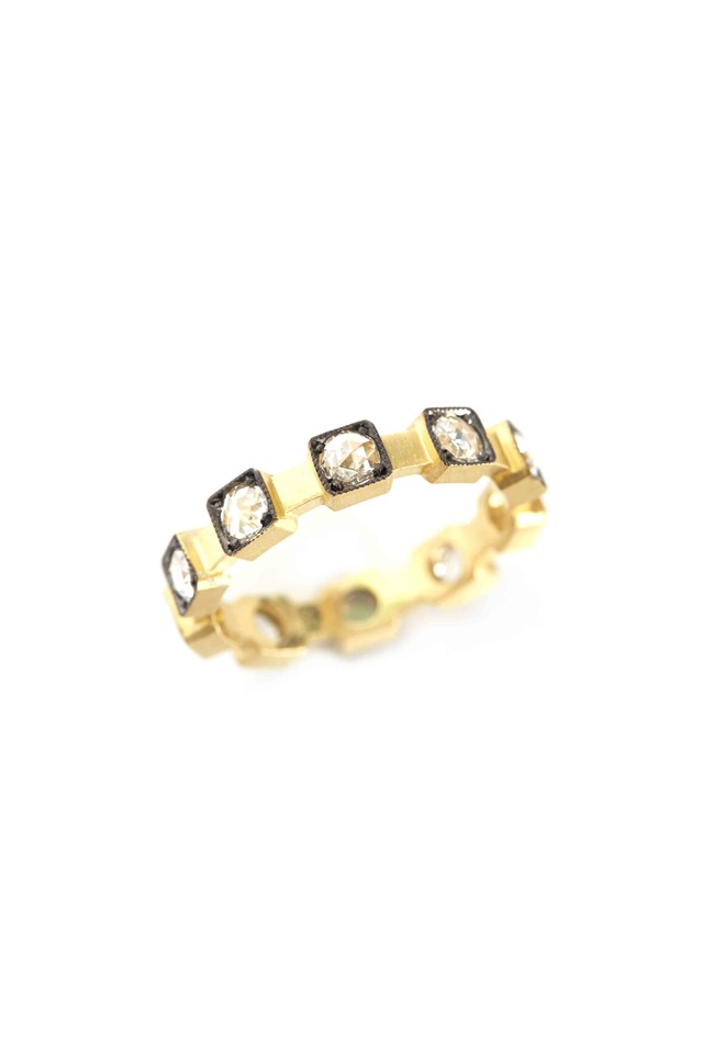 Gold Rose-Cut White Diamond Band