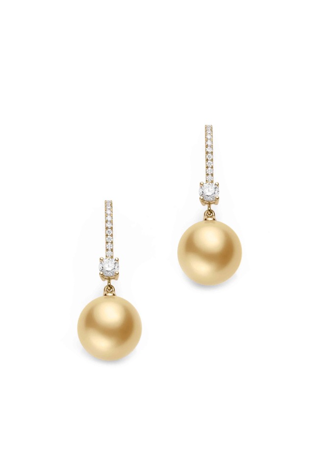 White Gold South Sea Pearl Diamond Earrings
