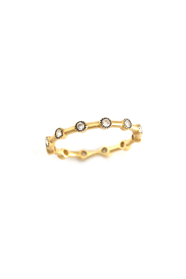 18K Yellow Gold Diamond Stackable Band