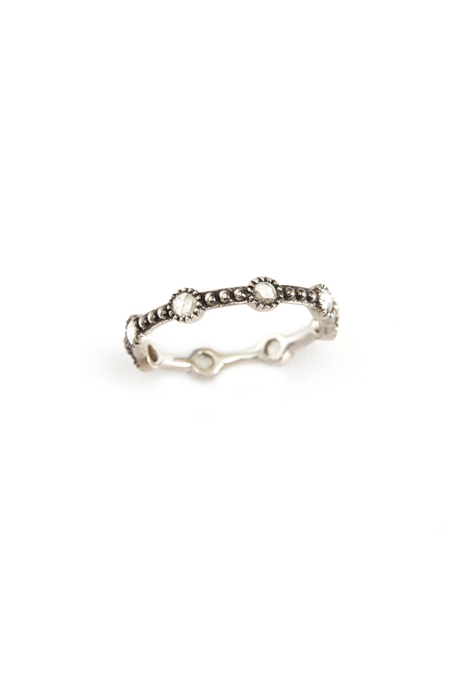 18K White Gold Diamond Mini Caviar Band