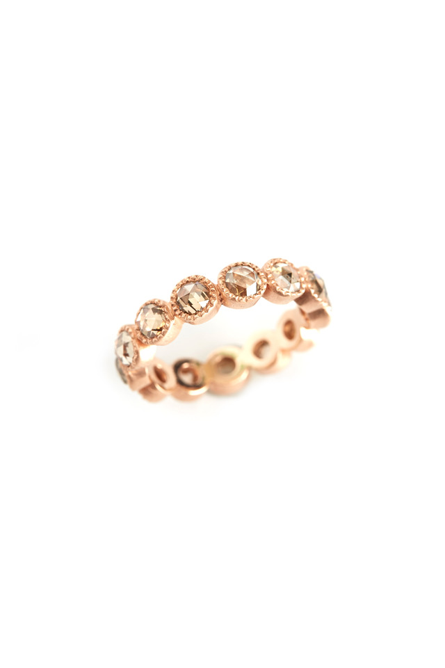 Rose Gold White Rose-Cut Diamond Ring