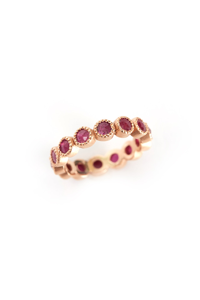 Rose Gold Rose-Cut Ruby Ring