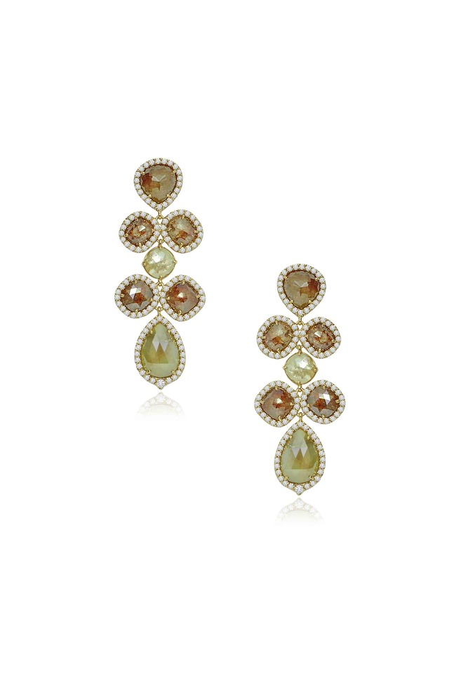 Gold Diamond Chandelier Earrings