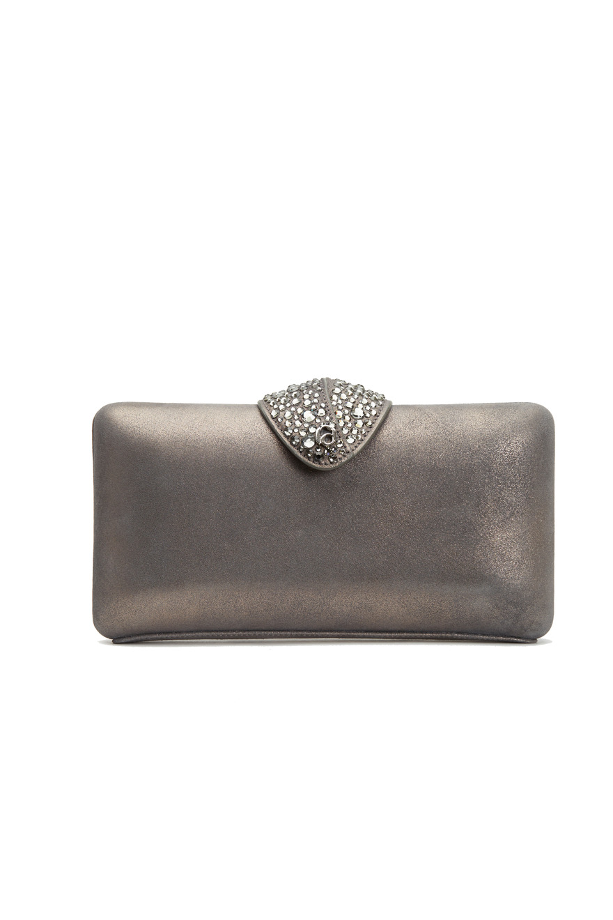 Gun Metal Leather Clutch