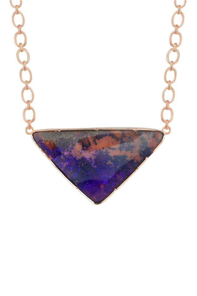 Rose Gold One-Of-A-Kind Boulder Opal Necklace