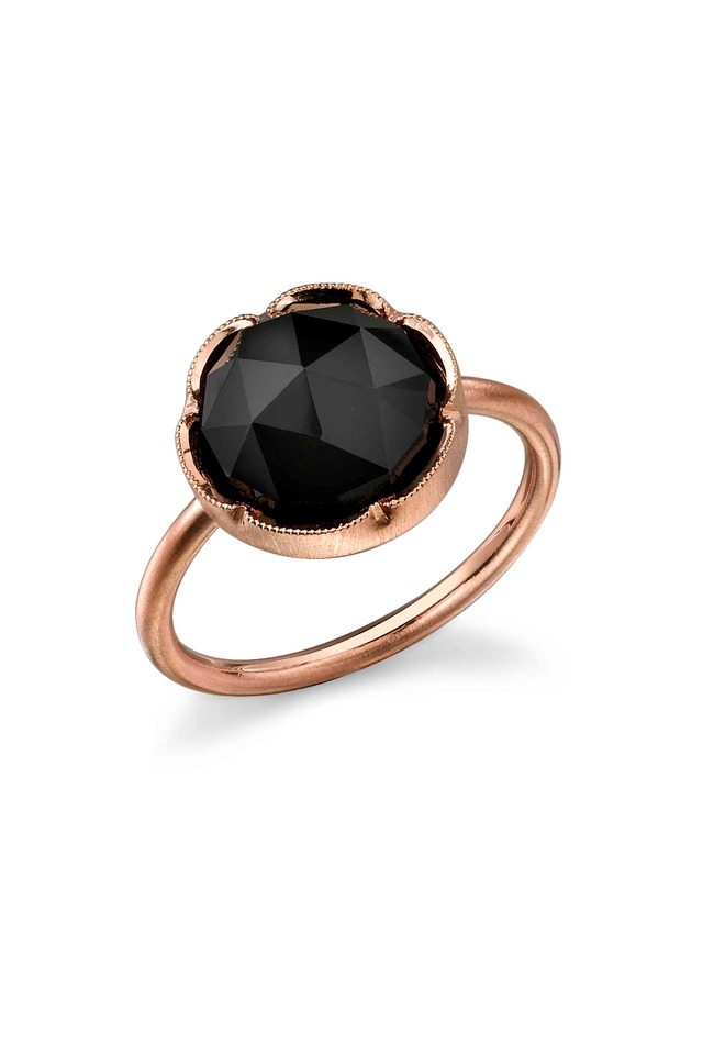 Rose Gold Black Onyx Stack Ring