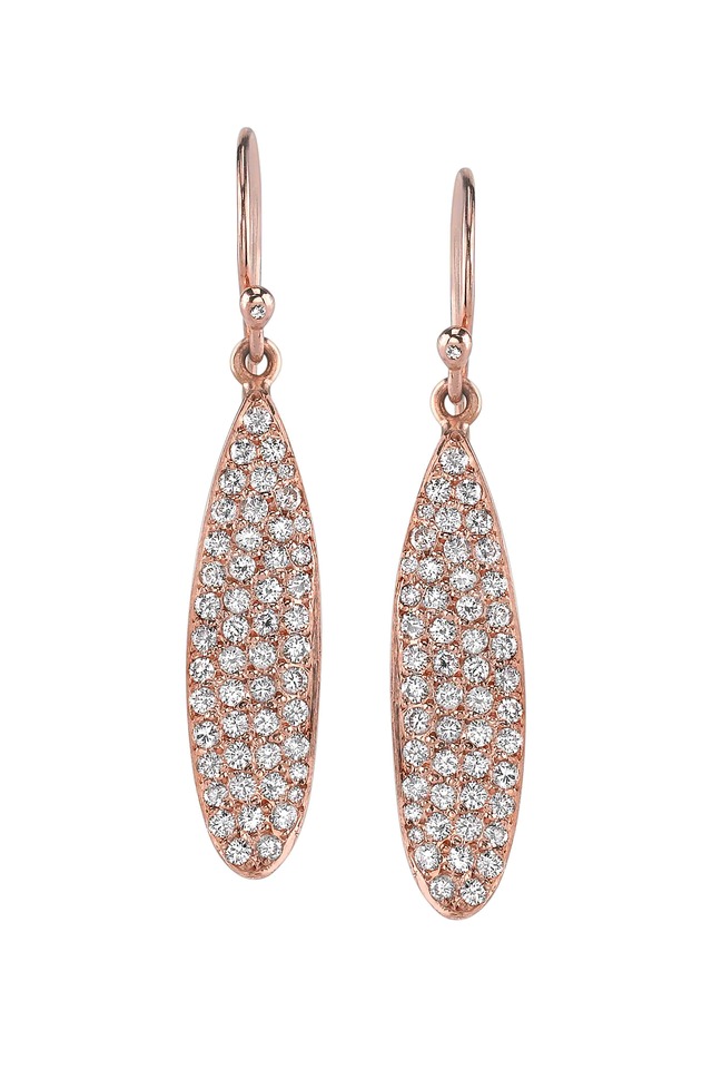 Rose Gold Pavé-Set Diamond Earrings