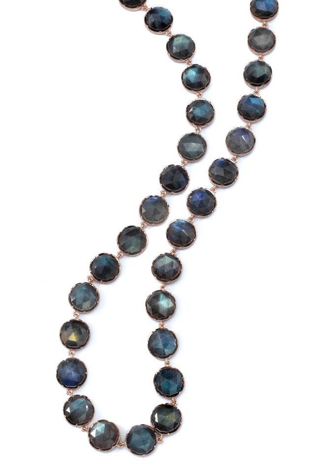 18K Rose Gold Rose-Cut Labradorite Necklace