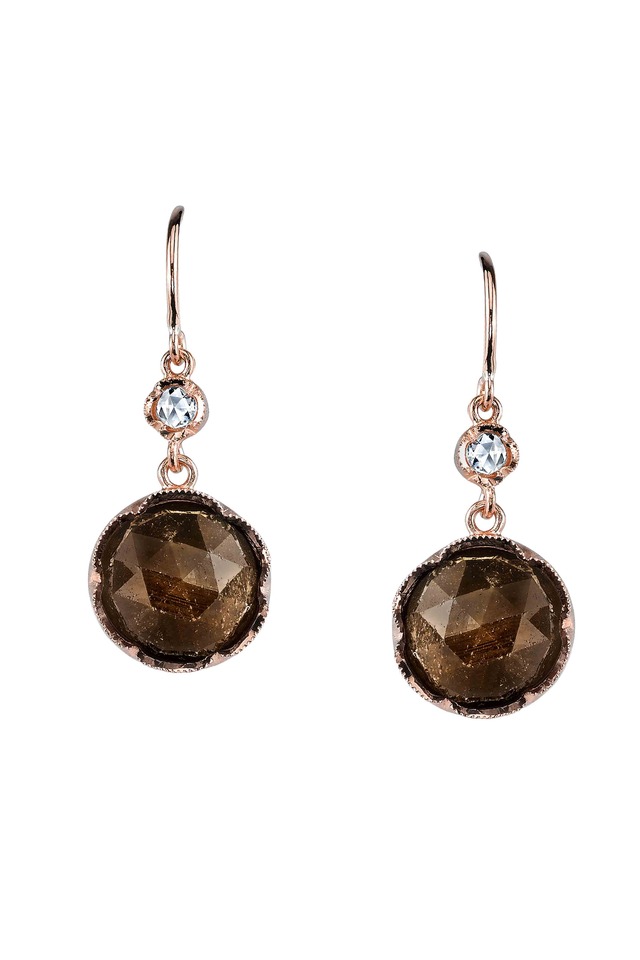 Rose Gold Sapphire & Diamond Earrings