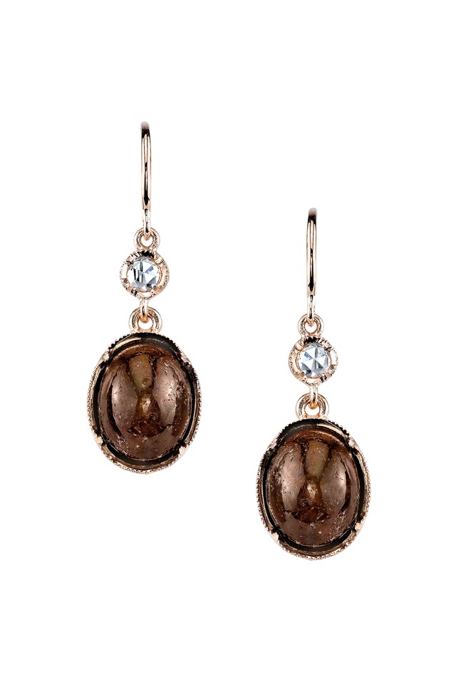 Rose Gold Sapphire & Diamond Earrings