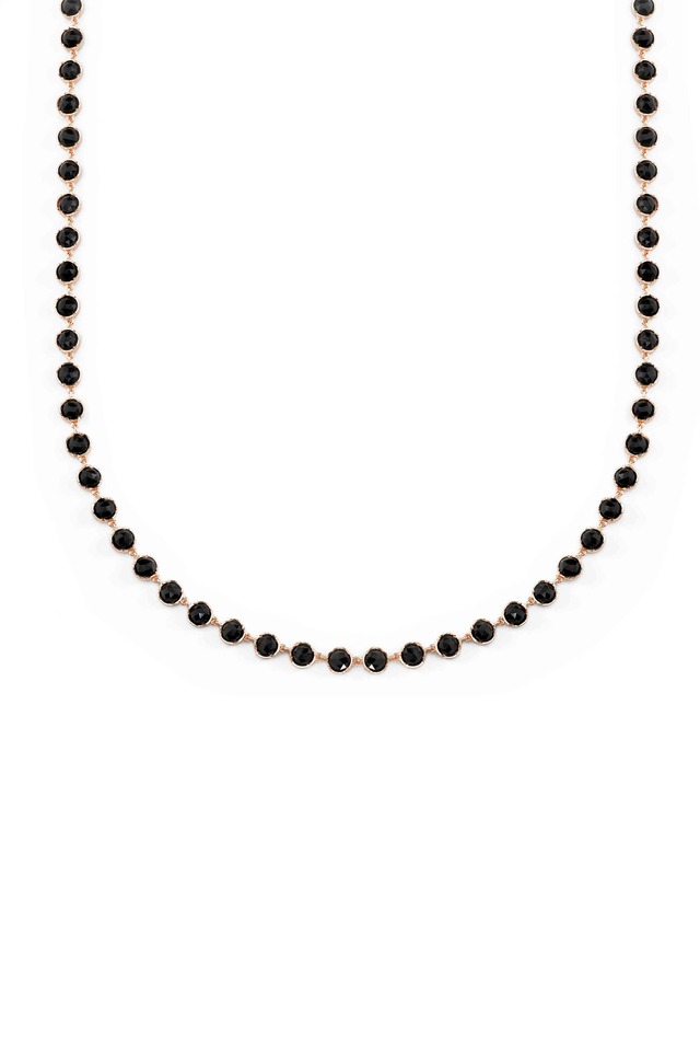 Rose Gold Black Onyx Cabochon Necklace