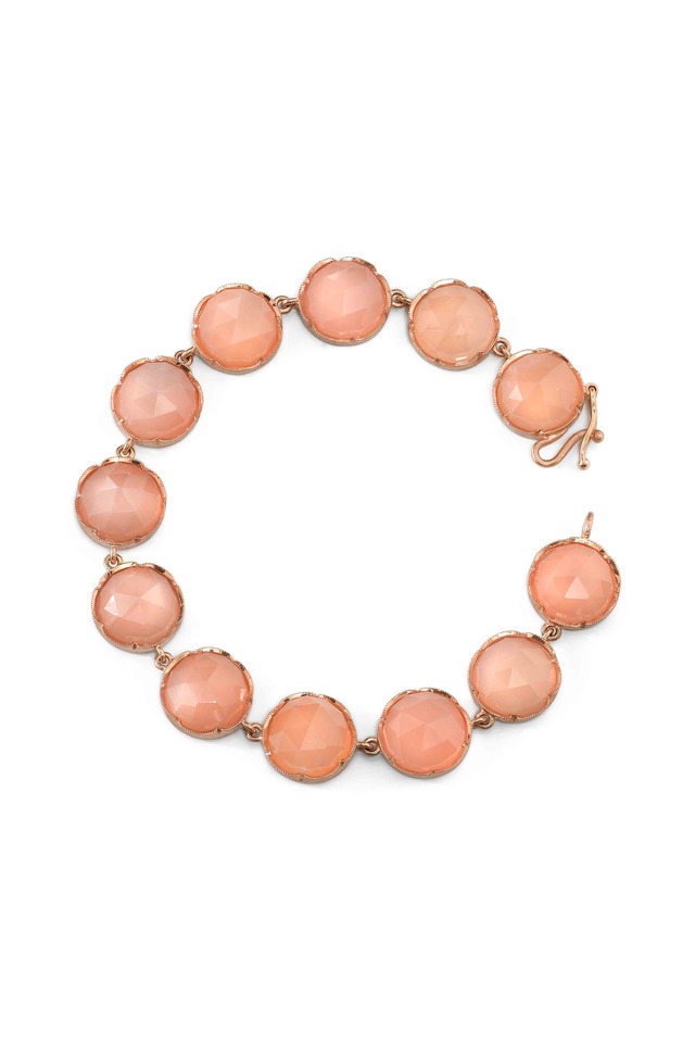 Rose Gold Peach Moonstone Bracelet