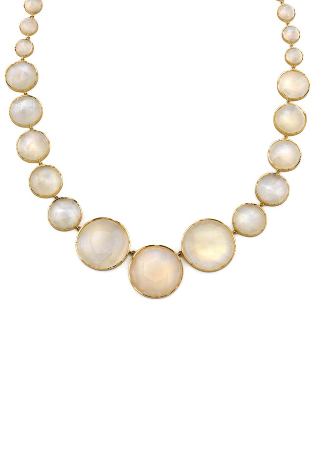 Gold Rainbow Moonstone Necklace