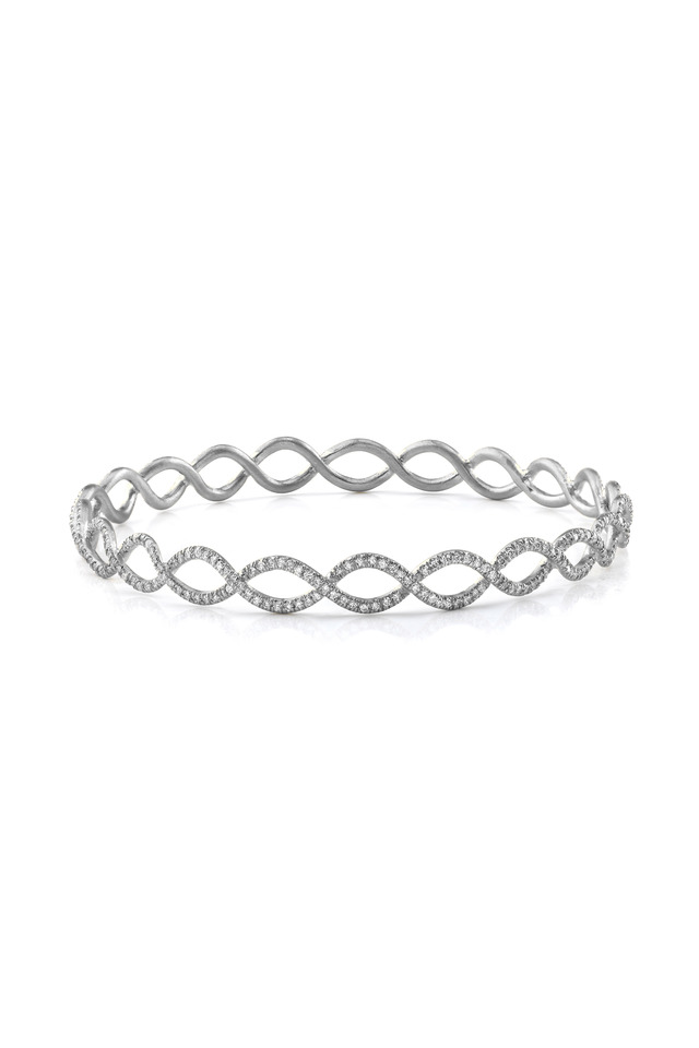 White Gold Diamond Bangle Bracelet