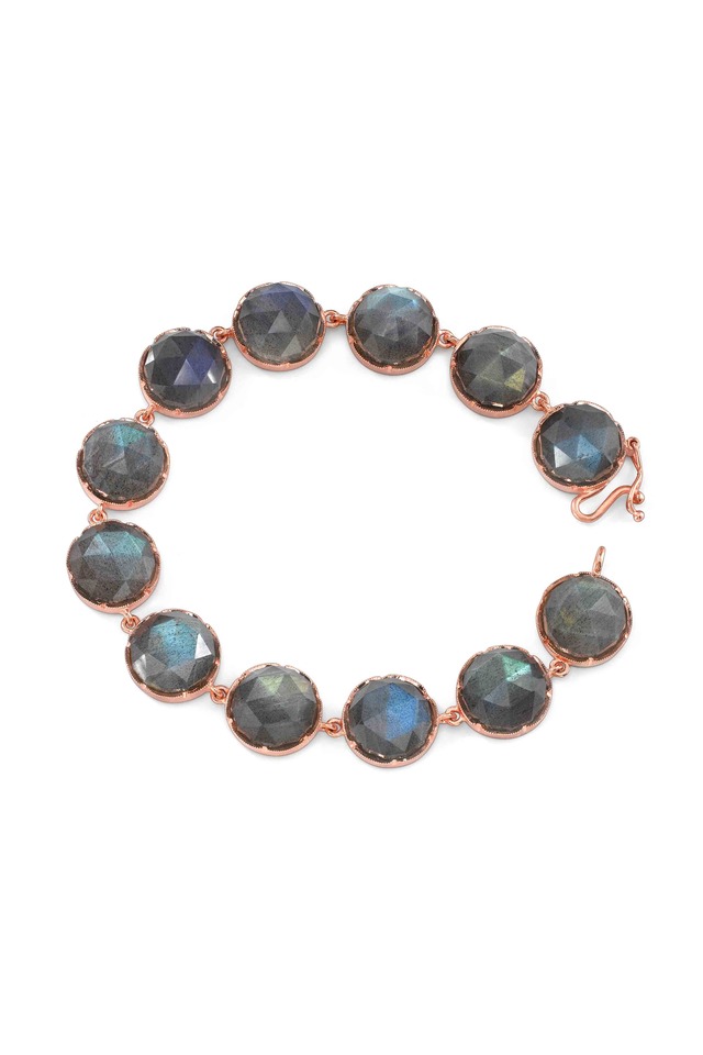 Rose Gold Rose-Cut Labradorite Bracelet