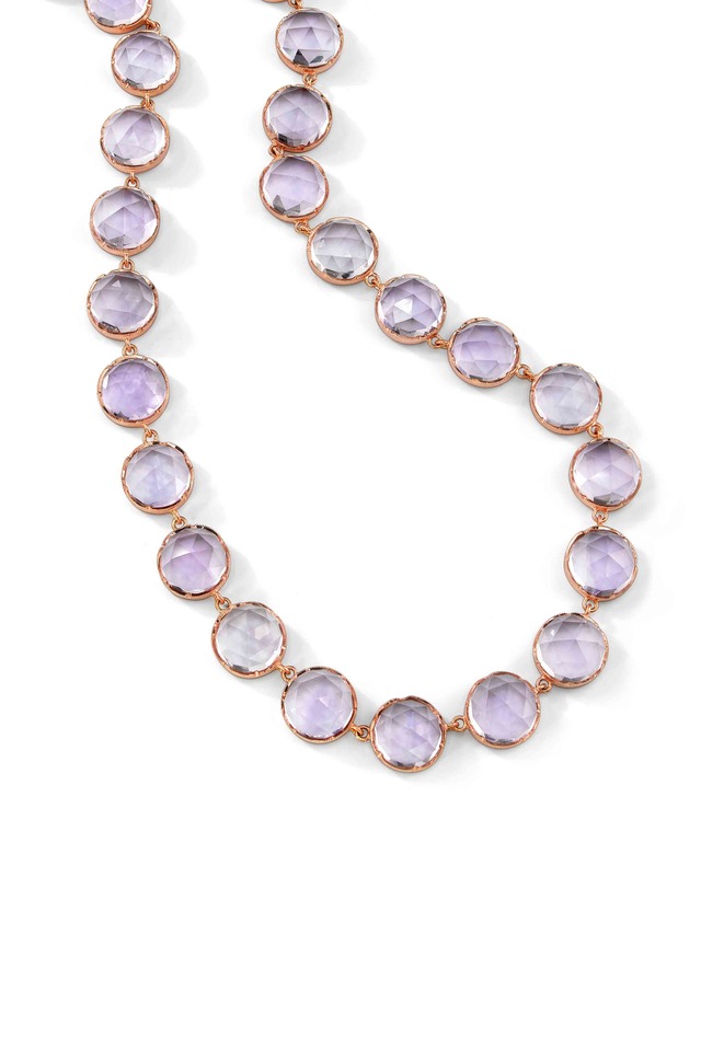 Rose Gold Rose De France Amethyst Necklace