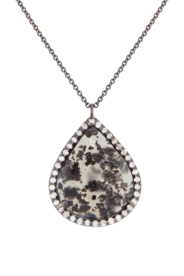 Smokey Agate & Diamond Pendant