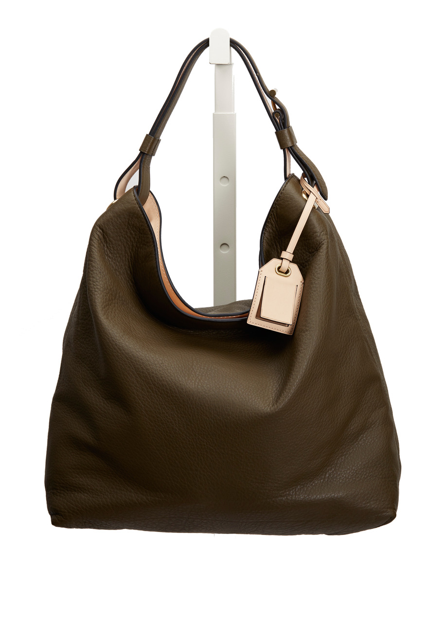 Olive Green Leather Hobo