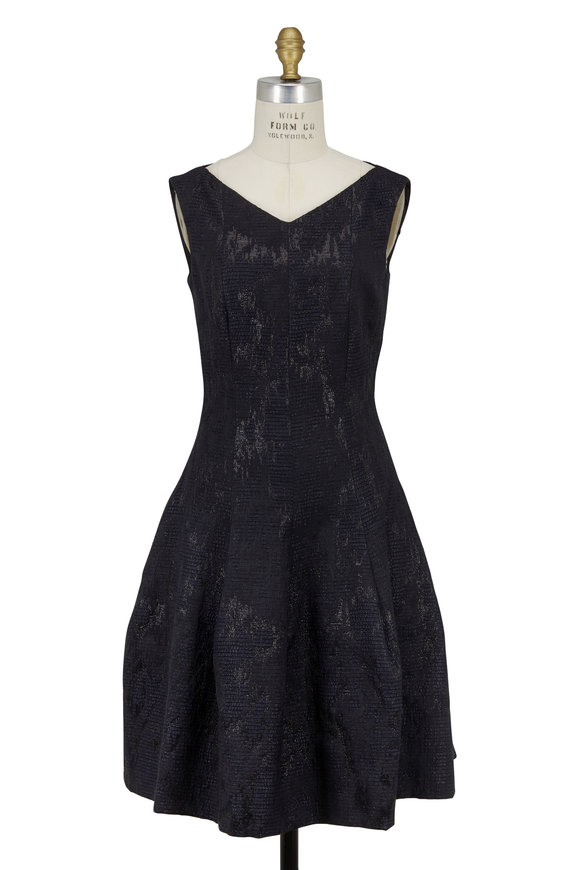 TALBOT RUNHOF Size 14 Black Gold Polyester Blend Sleeveless Evening Gown main image 1