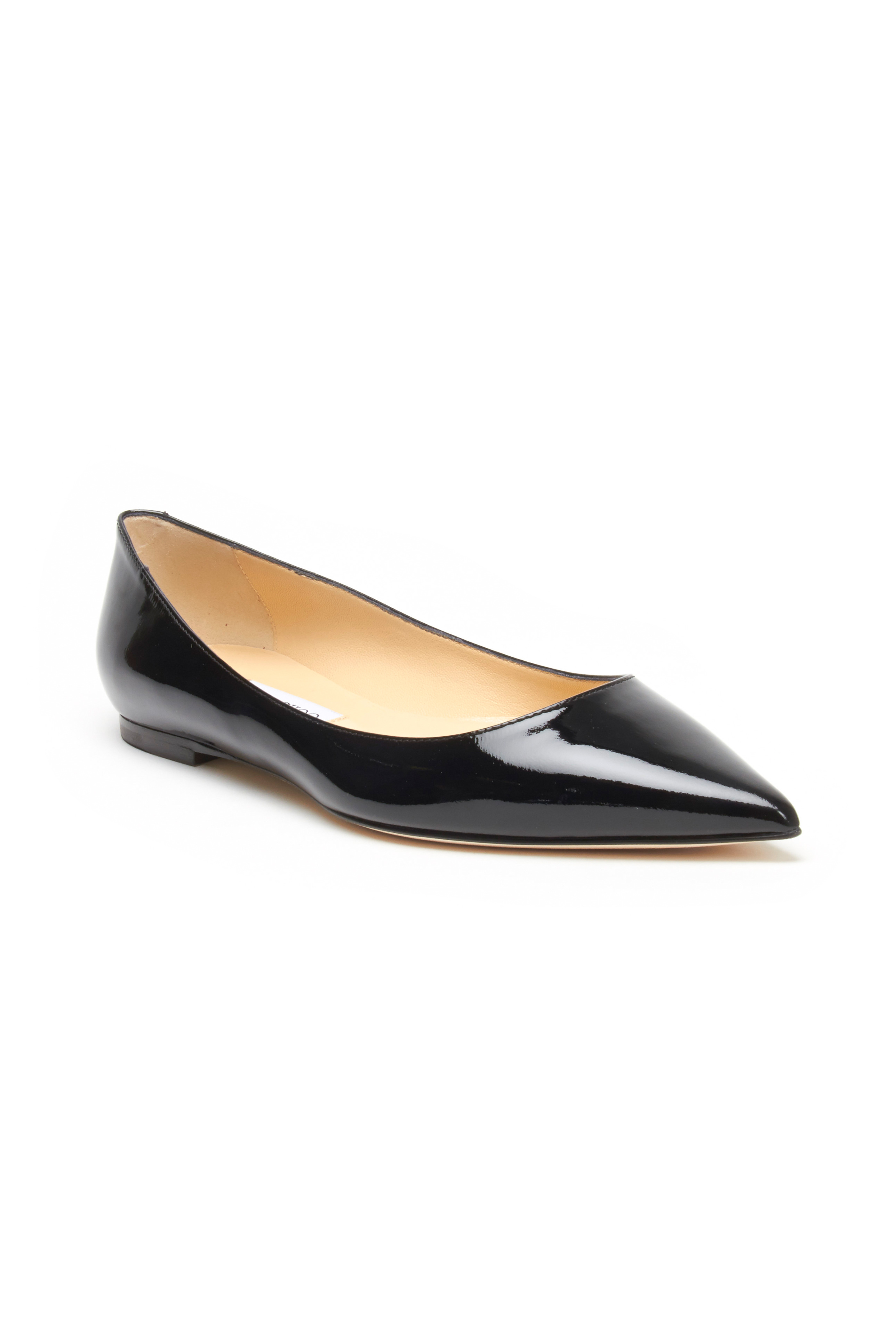 Alina Black Patent Leather Pointed Flats